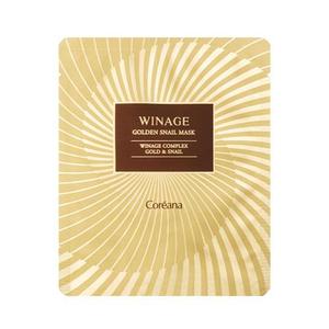 Masque visage vegan Winage Golden Snail 1 feuille, hydratant anti-âge, traitement de l'acné, AHA, vitamine C, collagène, thé vert pour raffermir - Product Image 1