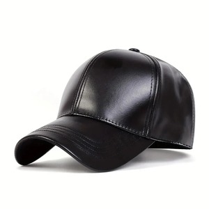 PU Leather Solid Color Baseball Caps Spring and Autumn Outdoor Adjustable Casual Hats <b>Sunscreen</b> Hat - Product Image 6
