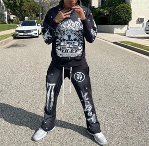 ชุดวอร์มผ้าฝ้าย 100% นุ่มสบายสำหรับฤดูหนาว เหมาะสำหรับใส่ในชีวิตประจำวัน ออกกำลังกาย ชุดแทรคสูทแบบยูนิเซ็กซ์สั่งทำได้ คุณภาพสูง ชุดกีฬาพร้อมโลโก้ - Product Image 3