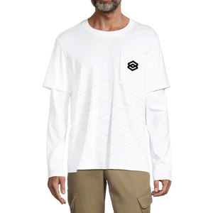 2025เสื้อยืดสองชั้นสำหรับผู้ชายผ้าคอตตอนโพลีเอสเตอร์ - Product Image 1