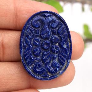 Pierres précieuses naturelles lapis lazuli, cabochon, cameo sculpté, pierres précieuses, animaux, lot de sculpté, vente en gros - Product Image 6