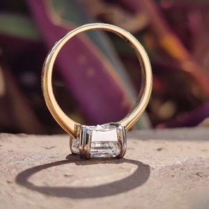 Anillo de boda y compromiso de diamante blanco corte Asscher para mujer en moissanita 925 plata esterlina - Product Image 5