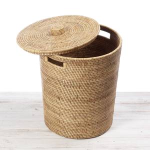 Rattan <b>waste</b> bins natural handweaving bin wholesale pricing storage container <b>basket</b> with lid - Product Image 6