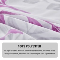 Juego de Funda Nórdica Floral Manemi, 100% Algodón, 3 Piezas, Ropa de Cama Moderna para el Hogar, Lavable a Máquina, Patrón Tejido, 100 Hilos, Hecho en China