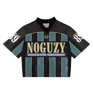 Personnalisé Allemagne Hommes Col en V Impression Numérique Séchage Rapide Surdimensionné Boxy Cropped Top Vintage Mesh Soccer Football Jersey - Product Image 3