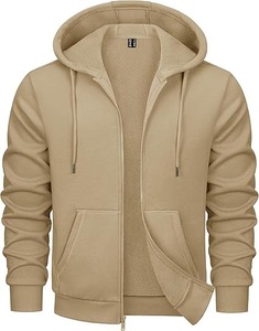 Heavyweight Boxy Zip-Up Sudadera con capucha 100% algodón Patrón sólido Logotipo frontal Servicio OEM para la temporada de invierno - Product Image 1