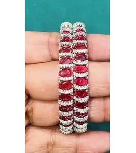 Elegant Trendy <b>Silver</b> Finish With Stones Look Two Set OF <b>Bangles</b> Stylish Openable <b>Bangles</b> <b>for</b> <b>Women</b> <b>For</b> Wedding Wear - Product Image 3