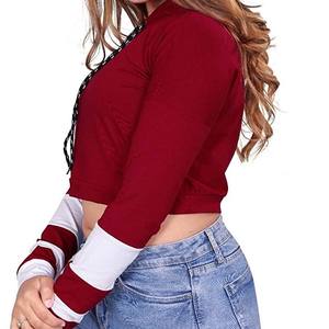 Nouvel arrivage Haut court pour femmes de haute qualité Sweats à capuche Top Design Coton Streetwear décontracté Col à capuche Longueur courte pour l'hiver - Product Image 3