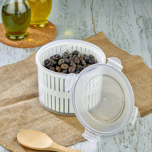 Airtight Injection-Molded Plastic Pickle/<b>Olive</b> Container Strainer Leakproof Holder Keeper for Food Storage 2500ml - Product Image 6