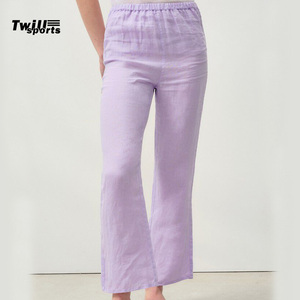 กางเกงวอร์มขายาวแบบลำลองสำหรับผู้หญิงใส่ในฤดูร้อนกางเกงฟิตเนสเล่นกีฬายิมกางเกงซักหน้าแบบเรียบ - Product Image 1