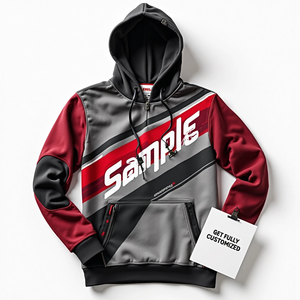 Sudadera con Capucha Ajustada para Hombre, Sublimada, Holgada, Duradera, Personalizable, Estilo Urbano, 100% Poliéster, Mezcla de Fibra de Algodón - Product Image 5