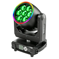 7x40W Mini Bee Eye LED Zoom Wash Moving Head Licht mit Halo-Ring RGBW 4in1 DMX512 Bühnenlicht für DJ Disco Club Hochzeit Party
