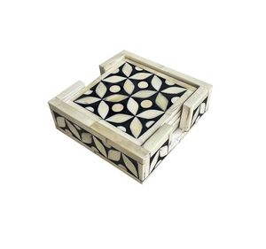 Juego de 4 posavasos de madera elegantes redondos de primera calidad hechos a mano, alfombrillas duraderas para bebidas para decoración del hogar - Product Image 4