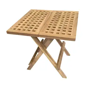 Lucius solid Wooden Square Folding Picnic Table for outdoor W/ Natural Finish