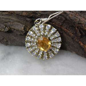 Joyería turca, pendiente de citrino de Plata de Ley 925, oro rosa hecho a mano con regalo de circón para niñas y mujeres - Product Image 3