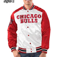 Blouson Bomber Vintage Personnalisé en Laine avec Logos Brodés, Col Montant et Motifs Thermocollés – Veste d'Hiver Unisexe pour Équipe