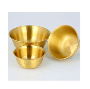 ชามทองแดงสำหรับใส่ผลไม้ไม่ซ้ำใคร,ชุดเครื่องใช้บนโต๊ะอาหารค่ำชามทองแดงกลมตอกมาตรฐาน - Product Image 1