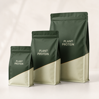 Poudre de protéines végétales en sachet avec bec verseur, emballage personnalisé en kraft de qualité alimentaire thermoscellable, 100 pièces MOQ, 1 kg à 5 kg pour aliments pour animaux de compagnie