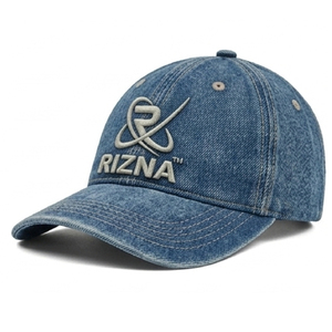 Gorra de Béisbol RIZNA de Mezclilla Twill, 6 Paneles, Ajustable, Unisex, Casual, Deportiva, Formal, con Logotipo Bordado en 3D en el Panel Frontal, Azul, de Algodón - Product Image 2