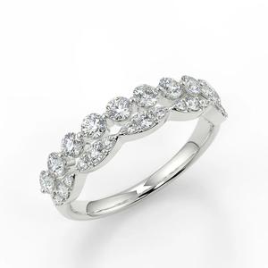 Anillo de diamante cultivado en laboratorio redondo certificado IGI en anillo o banda de boda o compromiso de oro blanco de 14 quilates - Product Image 2