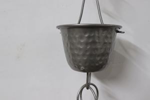 Chaîne de pluie en métal martelé bonne qualité travail artisanal chaîne de pluie au meilleur prix métal pour la maison décoration extérieure bacony - Product Image 5