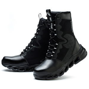 Zapatos <span class=keywords><strong>de</strong></span> <span class=keywords><strong>senderismo</strong></span> <span class=keywords><strong>de</strong></span> cuero <span class=keywords><strong>de</strong></span> tobillo Alto a la moda, zapatos tácticos <span class=keywords><strong>impermeables</strong></span> <span class=keywords><strong>de</strong></span> cuero elegante ligero con punta <span class=keywords><strong>de</strong></span> acero, zapatos <span class=keywords><strong>de</strong></span> trabajo - Product Image 2