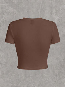 Crop Tops de Algodón para Mujer al por Mayor, con Logotipo Personalizado, Sexy, Casual, Cortos, Transpirables, de Secado Rápido, Color Personalizado - Product Image 3