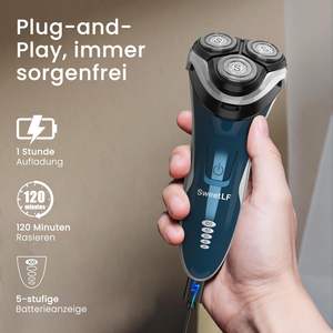 Rasoir électrique pour homme avec tondeuse de précision, utilisation humide/sèche, étanche IPX7, rasoir facial avec indicateur de charge et fonction lavable - Product Image 1