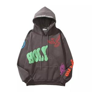 Sudadera con capucha y cremallera de gran tamaño para hombre con letras bordadas personalizadas Contraste de colores Cremallera de cara completa para invierno - Product Image 1