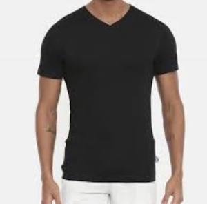 Impression numérique personnalisée col en V coton T-Shirt grande taille décontracté à manches courtes noir avec la conception vierge - Product Image 1