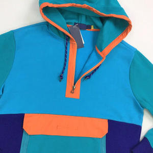 2025 vente en gros Streetwear couleur unie polaire hommes demi fermeture éclair à capuche haute qualité Logo personnalisé sweat hommes polaire à capuche - Product Image 6