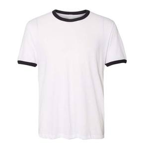 Venta al por mayor de ropa de hombre de alta calidad Ringer cuello redondo manga corta Camiseta 100% algodón ropa de Hombre Camisas servicio OEM - Product Image 2