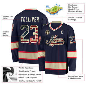 Maillots de hockey sur glace de la meilleure qualité personnaliser le logo OEM maillots de hockey sur glace à bas prix avec impression par sublimation personnalisée - Product Image 2