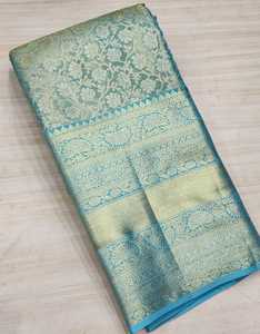 Sari de seda Rosa Pishwas hecho a medida con intrincado trabajo de Zari dorado en textura suave. Ideal para regalar Fiesta boda Festival - Product Image 6