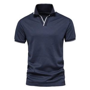 Polo 100% coton pour homme Motif solide Tissu personnalisé imprimé pour l'été Style décontracté grande taille-Fabriqué au Pakistan - Product Image 3