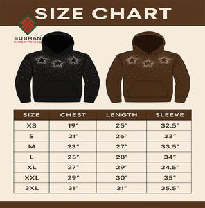 Sweat à capuche unisexe en polaire tricotée imperméable et respirante avec étoile en strass noir, 100% coton, pull scintillant - Product Image 6