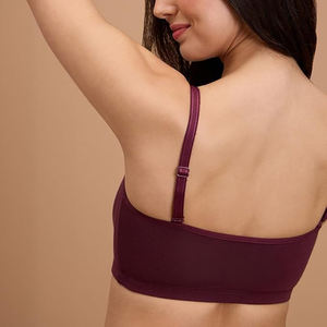 Soutien-gorge rembourré 100% coton couleur vin pour dames sur mesure meilleur prix d'usine Bangladesh - Product Image 5