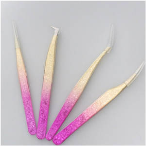 Pinzas de agarre de injerto de pestañas profesionales con logotipo personalizado, pinzas de extensión de pestañas de volumen de 90 y 45 grados - Product Image 3