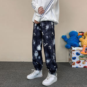 กางเกงวอร์มผ้าฝ้ายพรีเมียมทรงหลวมสำหรับผู้หญิงไซส์พลัส เอวกลาง ยางยืด ลายมัดย้อม สไตล์สตรีทแฟชั่นฤดูหนาว  รับสั่งทำสีและโลโก้ - Product Image 2