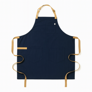 Canvas Bib Sleeveless Apron <b>Multiple</b> <b>Colors</b> Double Pockets Water Resistant Ready Stock Custom Logo Embroidery Option Fashionable - Product Image 3