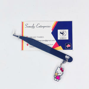 Pince à cils professionnelle à 90 degrés antistatique Extensions en acier inoxydable de précision durables greffage Hello Kitty Charm - Product Image 3