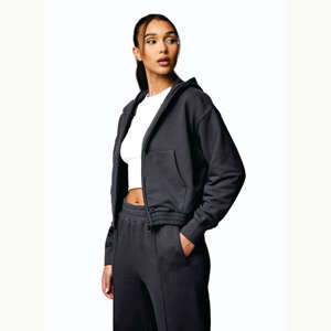 Sudadera con capucha extragrande de tejido grueso con cremallera y logotipo personalizado bordado, 100% algodón, para hombre, estilo hombros caídos, para otoño - Product Image 5