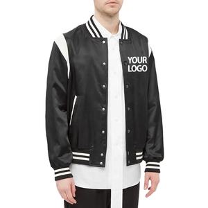 Blouson universitaire en polyester pour homme, personnalisé, avec fermeture boutonnée et logo frontal, idéal pour l'hiver et les tenues d'équipe – Vente en gros - Product Image 1