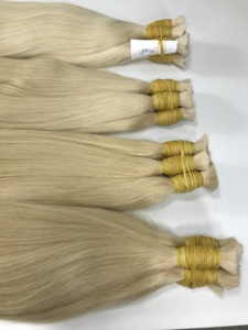 Extensions de cheveux vierges vietnamiennes Timehair de qualité supérieure, double trame, Remy, en vrac, longues, blondes, cuticules alignées, épaisses, durables - Product Image 3