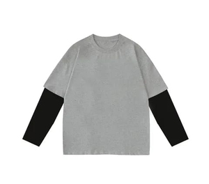 เสื้อยืดแขนยาวผ้าฝ้าย100% สำหรับผู้ชายเสื้อวาฟเฟิลฮิปฮอปลายกราฟิกทรงโอเวอร์ไซส์ - Product Image 2