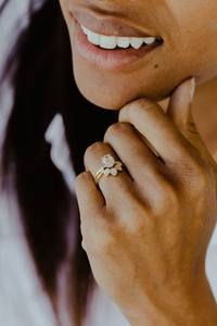 10k or massif poire coupe diamant bague laboratoire cultivé diamant mariage poire coupe Eco diamant bague de fiançailles cadeau pour elle - Product Image 6