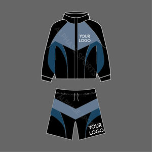 Traje cortavientos transpirable de nailon estampado personalizado 2026 para hombre, conjuntos cortos personalizados al por mayor, ropa de calle con cremallera completa - Product Image 3