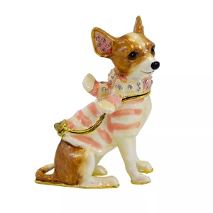 กล่องชิวาวารูปสุนัขออสเตรเลียประดับคริสตัลรูปสัตว์รูปปั้นลูกสุนัขน่ารักสำหรับตกแต่งบ้านและสวน - Product Image 1