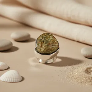 Rose <b>Gold</b> Plated Natural Stone Trendy <b>Cocktail</b> <b>Ring</b> for Women-Unique Statement Jewelry - Product Image 3