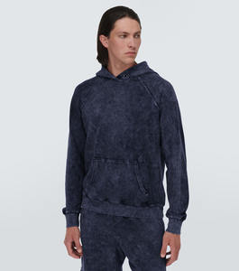 Sweat à capuche vintage délavé pour hommes avec poche kangourou sur le devant Capuche à cordon de serrage réglable Tissu en coton doux pour plus de confort - Product Image 3